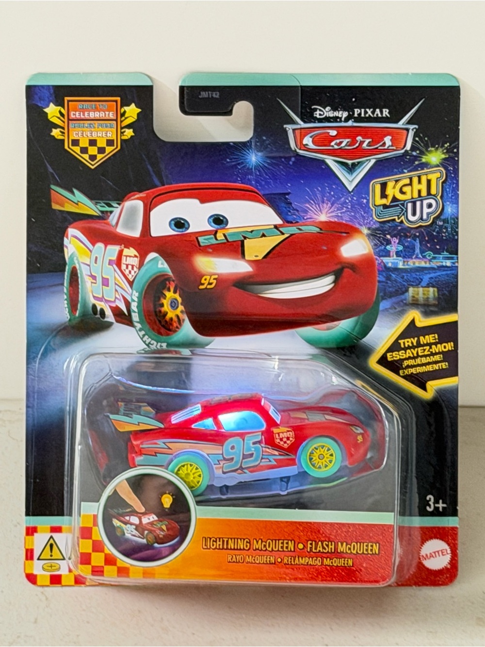 Mattel Light-Up Lightning McQueen Toy - Red with Blue & Yellow Accents